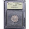 Image 2 : ***Auction Highlight*** 1867 Rays Shield Nickel 5c Graded Choice Unc By USCG (fc)