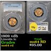 Image 1 : PCGS 1909 vdb Lincoln Cent 1c Graded  Choice Unc RD By PCGS