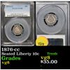 Image 1 : PCGS 1876-cc Seated Liberty Dime 10c Graded vg, very good By PCGS