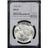 Image 2 : NGC 1925-s Peace Dollar $1 Graded Select Unc By NGC