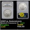 Image 1 : NGC 2007-p Jamestown Modern Commem Dollar $1 Graded GEM++ By NGC