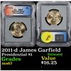 Image 1 : 2011-d James Garfield Presidential Dollar $1 Graded  GEM++ ICG