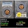 Image 1 : PCGS 1955-s Lincoln Cent 1c Graded  GEM+ RD By PCGS