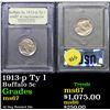 Image 1 : ***Auction Highlight*** 1913-p Ty I 45 Deg Rotated Die Buffalo Nickel 5c Graded GEM++ Unc By USCG (f