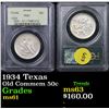 Image 1 : PCGS 1934 Texas Old Commem Half Dollar 50c Graded Unc+ By PCGS