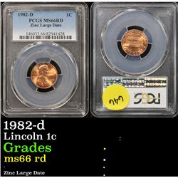 PCGS 1982-d Zinc Large Date Lincoln Cent 1c Graded  GEM+ RD By PCGS