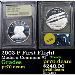 2003-P First Flight Modern Commem Dollar $1 Graded GEM++ Proof Deep Cameo By USCG