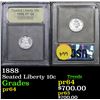 Image 1 : ***Auction Highlight*** 1888 Seated Liberty Dime 10c Graded Choice Proof By USCG (fc)