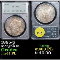 PCGS 1885-p Morgan Dollar $1 Graded Select Unc PL By PCGS