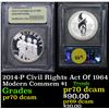 Image 1 : 2014-P Civil Rights Act Of 1964 Modern Commem Dollar $1 Graded GEM++ Proof Deep Cameo By USCG