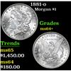 Image 1 : 1881-o Morgan Dollar $1 Grades Choice+ Unc