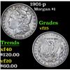 Image 1 : 1901-p Morgan Dollar $1 Grades vf+