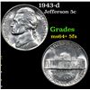 Image 1 : 1943-d Jefferson Nickel 5c Grades Choice Unc+ 5fs