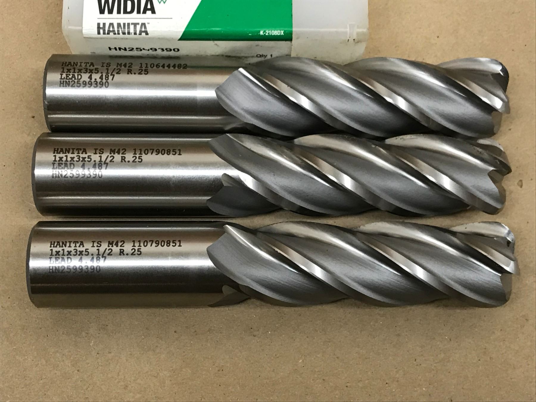 (3) WIDIA HANITA HN2599390 END MILL