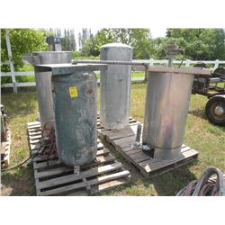 Spray system for sheetrock, 4 tanks/hoses/compressor/Wisconsin engine