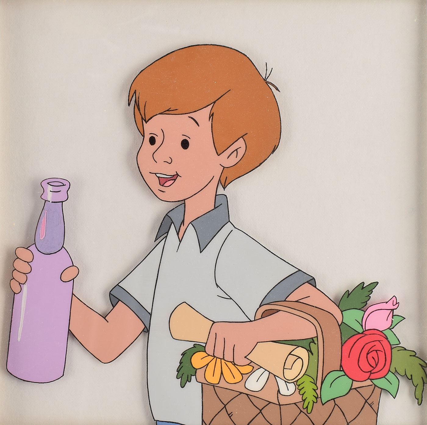Winnie the Pooh, Rabbit, and Christopher Robin production cels from The ...