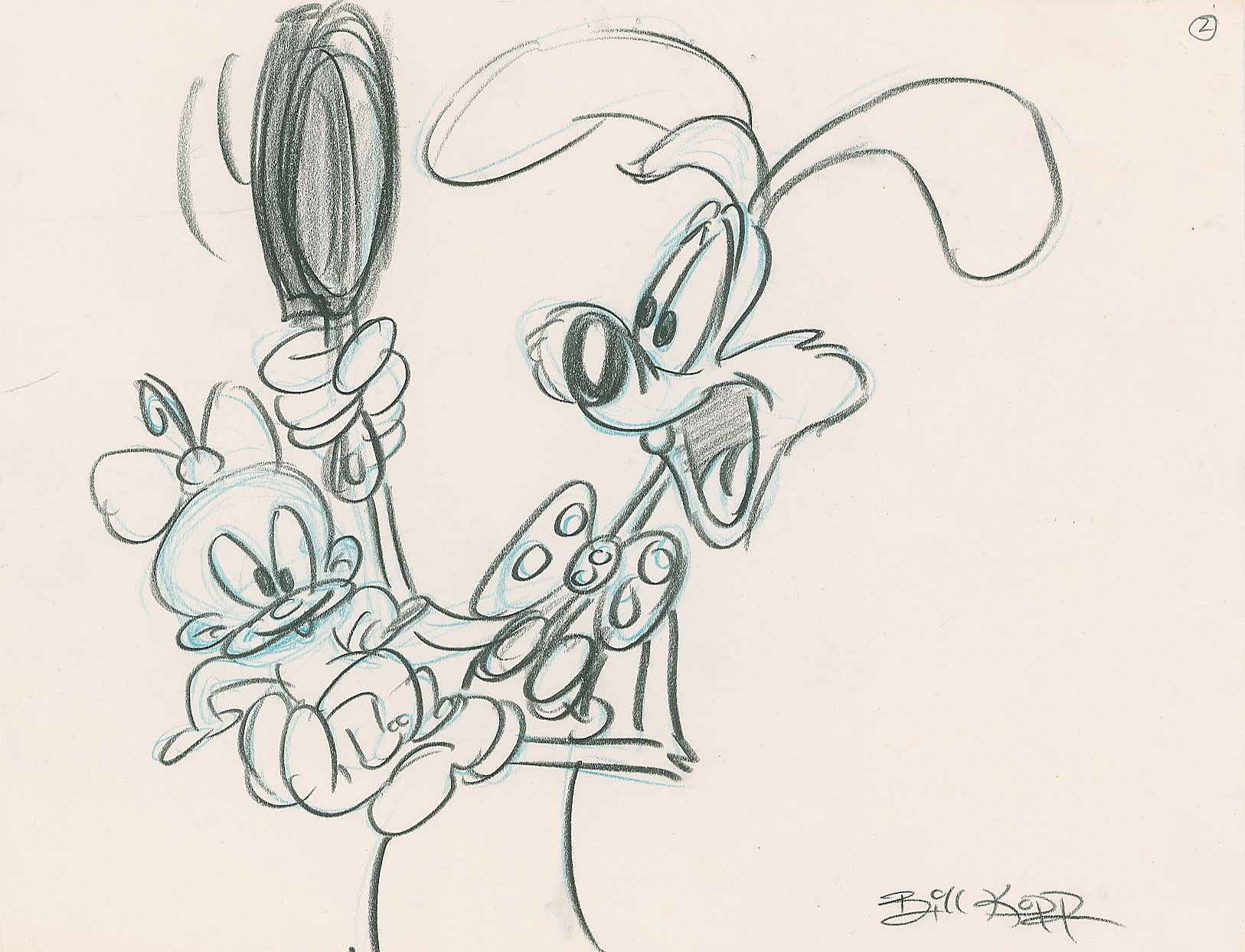 Herman Rabbitt Roger Rabbit and Baby Herman production storyboard drawing from Tummy ...