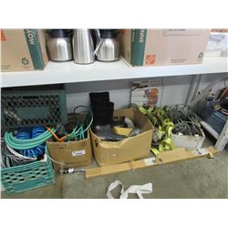 LARGE LOT OF AIR HOSES, BOOTS, STRAPS, ASSORTED CABLES & MISC