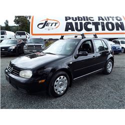 J1 --  2003 VW GOLF , Black , 167492  KM's