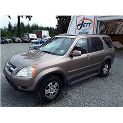 O5 --  2002 HONDA CR-V EX , Brown , 187906  KM's