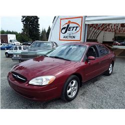 O6 --  2002 FORD TAURUS SE , Red , 145604  KM's