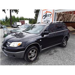 A12A --  2006 MITSUBISHI OUTLANDER LS , Black , 234202  KM's "NO RESERVE"