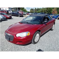 N1 --  2006 CHRYSLER SEBRING , Red , 189532  KM's