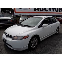 J6 --  2007 HONDA CIVIC LX , White , 161098  KM's