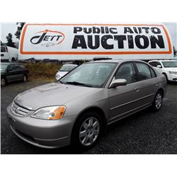 A7 --  2002 HONDA CIVIC LX , Brown , 290031  KM's "NO RESERVE"