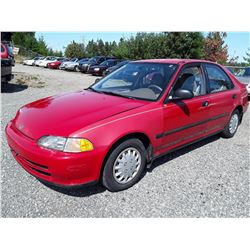 A5 --  1993 HONDA CIVIC DX , Red , 272020  KM's
