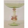 Image 1 : 8 1/8 VENETIAN COLORED COMPOTE W/ TRI DOLPHIN STE
