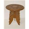 Image 1 : 18 CARVED WALNUT TABORET TABLE CARVED W/ FLORAL  