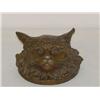 Image 1 : 5 1/2 ROUND BASE BRONZE CAT HEAD SCULPTURE SIGNED