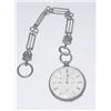 Image 1 : SILVER CASED KEYWIND POCKET WATCH W/ CHAIN;  