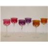 Image 1 : SET (6) COLORED CUT BACARAT WINE GLASSES - VERY M