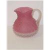 Image 1 : 7 3/4 FROSTED RUBINA HOBNAIL PITCHER - CHIPS TO  