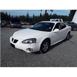 A5 --  2004 PONTIAC GRAND PRIX GT , White , 301122  KM's "NO RESERVE"