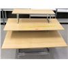 Image 1 : Wood & Chrome 3-Tier Retail Table Display Rack 62"L x 45"W x 45"H