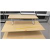 Image 2 : Wood & Chrome 3-Tier Retail Table Display Rack 62"L x 45"W x 45"H