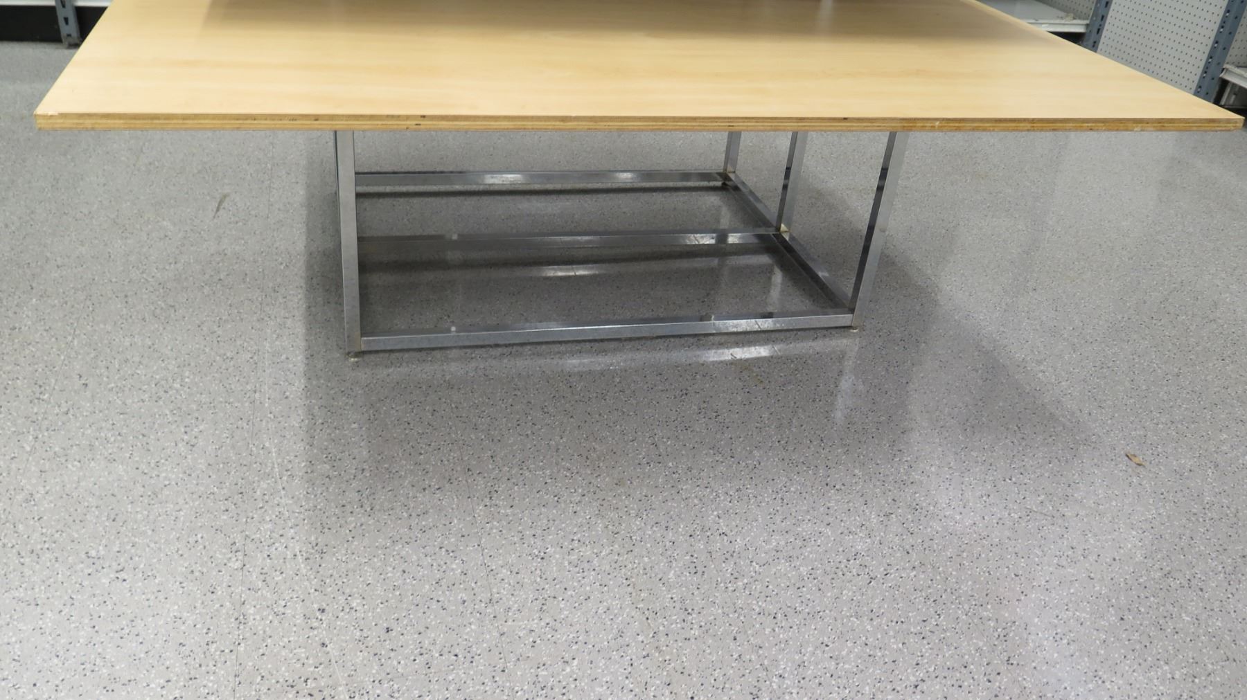 Wood & Chrome 3-Tier Retail Table Display Rack 62