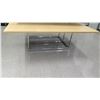 Image 4 : Wood & Chrome 3-Tier Retail Table Display Rack 62"L x 45"W x 45"H