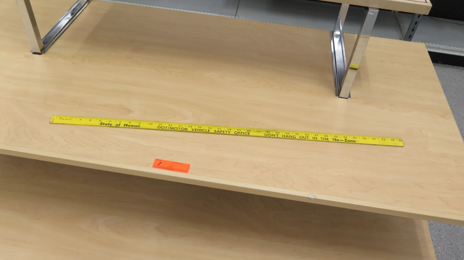 Wood & Chrome 3-Tier Retail Table Display Rack 62