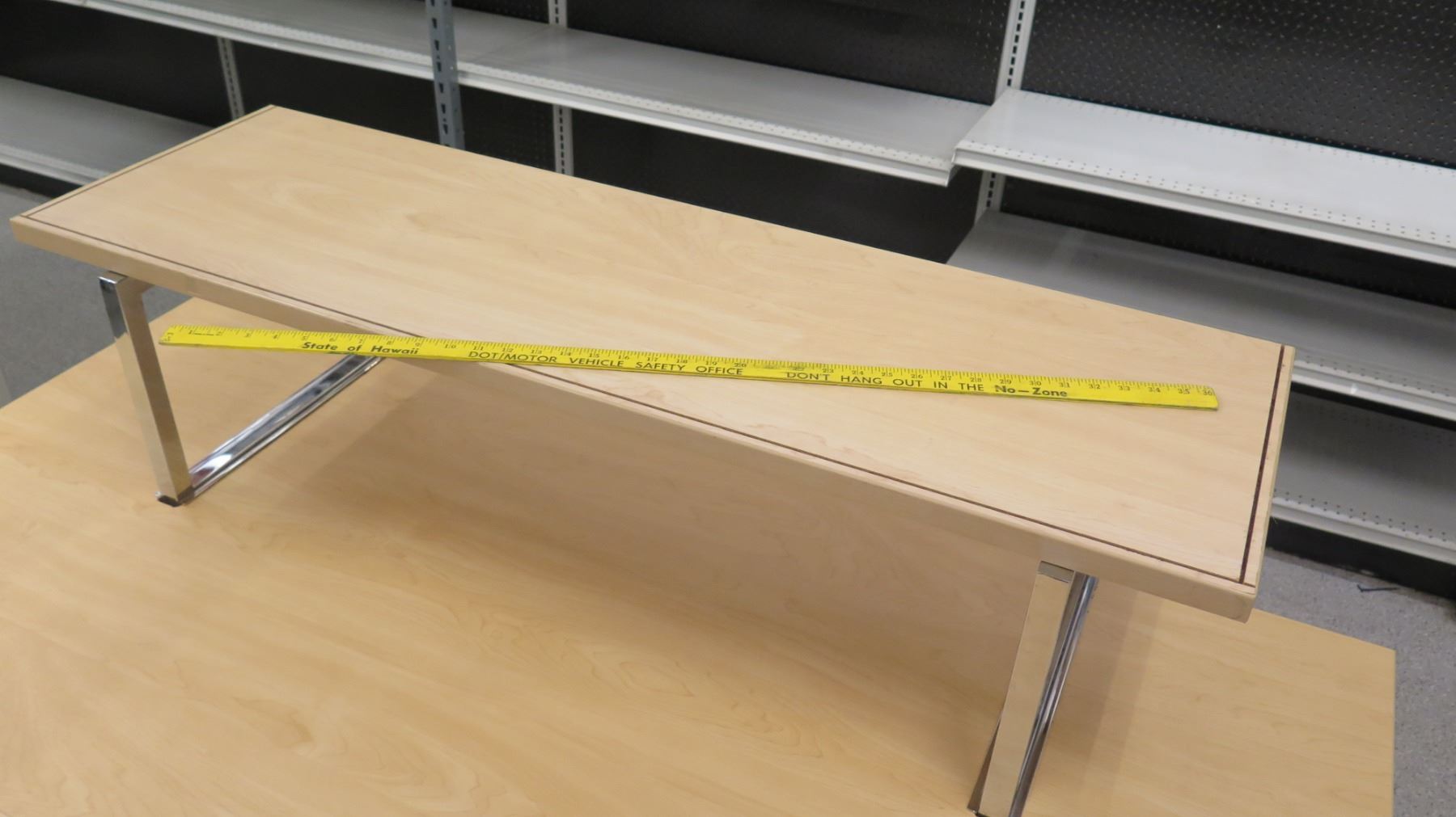 Wood & Chrome 3-Tier Retail Table Display Rack 62