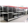 Image 1 : Customizable Black Pegboard & Metal Long Shelving Display Rack, 6 panels, 46"W