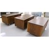 Image 1 : Qty 3 Wooden Desks w/ File Drawers & 1 Chair