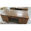 Image 6 : Qty 3 Wooden Desks w/ File Drawers & 1 Chair