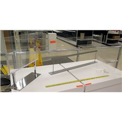 Qty 3 Clear Plexiglass w/ Chrome Stands Tabletop Sign Holder Displays