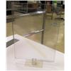Image 2 : Qty 3 Clear Plexiglass w/ Chrome Stands Tabletop Sign Holder Displays