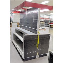 Customizable Black Pegboard & Long Metal Shelving w/ Overhead Light 2 panels, 46"W