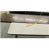 Image 3 : Qty 2 Long Folding Tables - 1 Wood Finish / 1 White